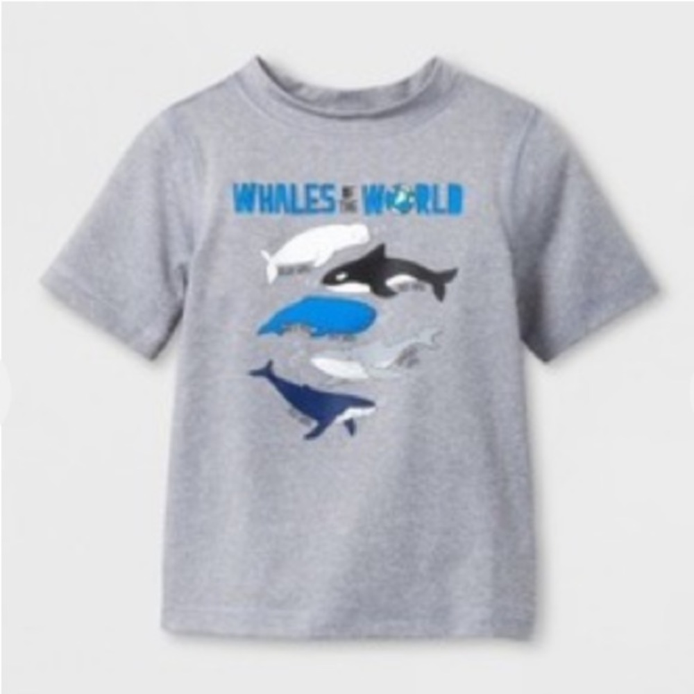 NWT Cat & Jack Boy’s Whales Rash Guard 18-24 mos.